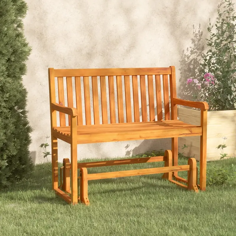 Banco balancín de jardín 110 cm madera maciza acacia
