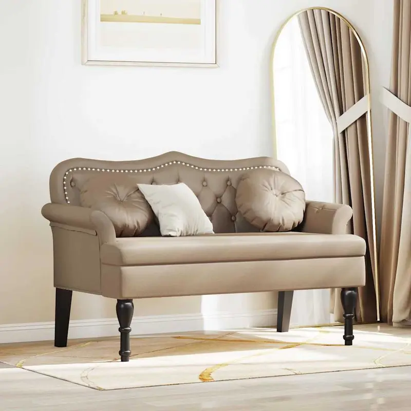 Banco Chesterfield Capuchino 120.5 x 65 x 75 cm Cuero sintético