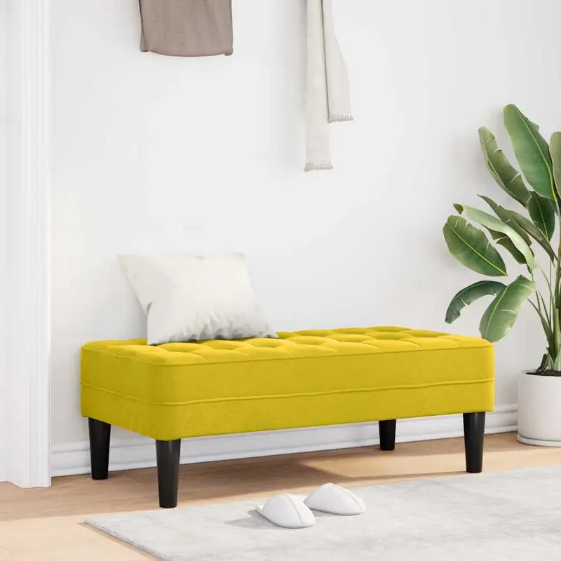Banco con cojín Amarillo 113 x 57 x 39 cm Terciopelo