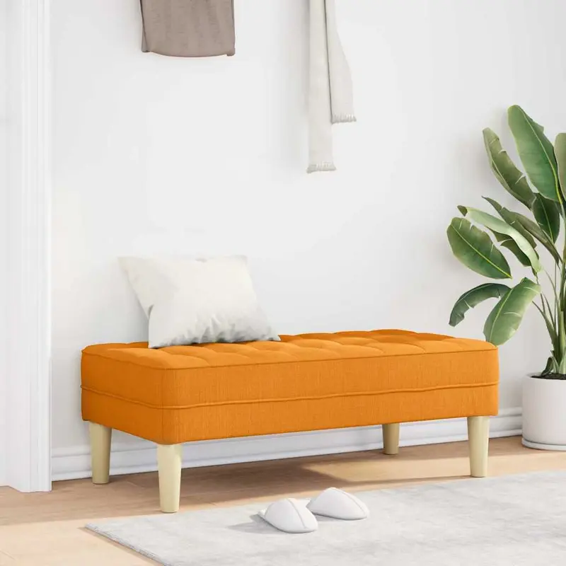 Banco con cojín Amarillo oscuro 113 x 57 x 39 cm tela