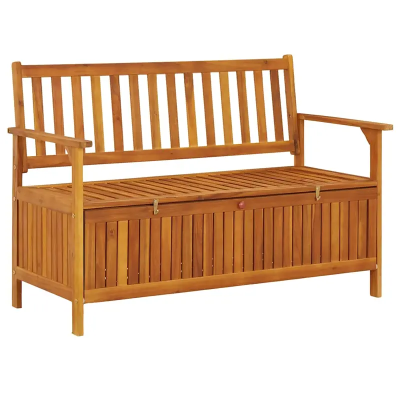 Banco de almacenaje de jardín madera de acacia maciza 120 cm