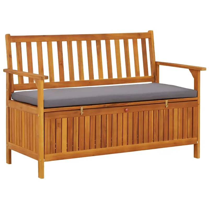 Banco de almacenaje de jardín madera maciza acacia 120 cm