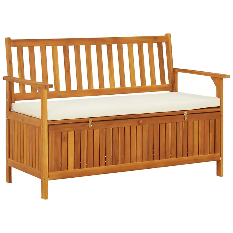 Banco de almacenaje de jardín madera maciza acacia 120x63x84 cm