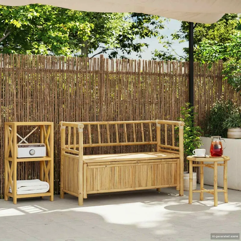 Banco de Almacenamiento de Jardín 110 x 47 x 80 cm Bambú