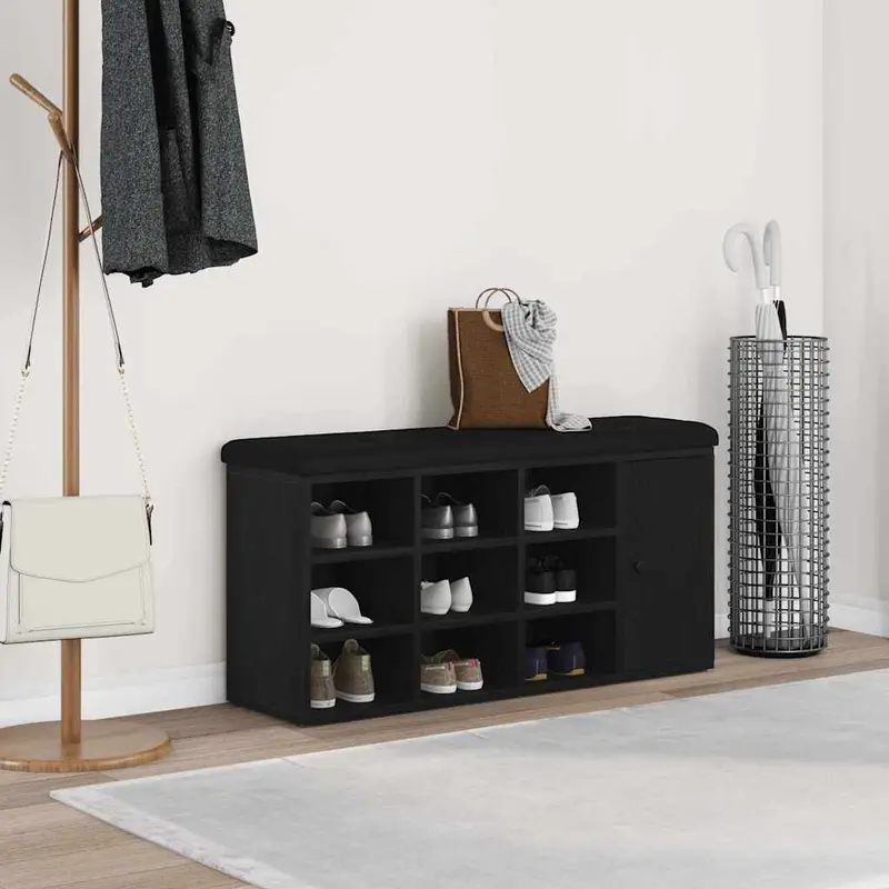 Banco de almacenamiento Roble Negro 102 x 32 x 50 cm