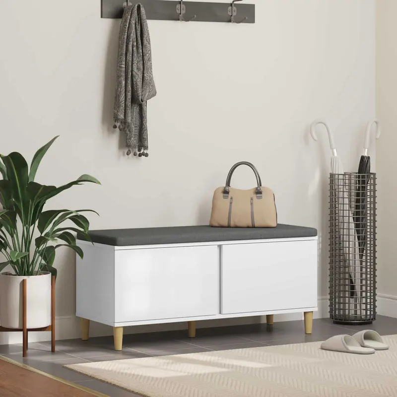 Banco de entrada 100 x 38 x 46 cm Madera Ingenierizada y Tela