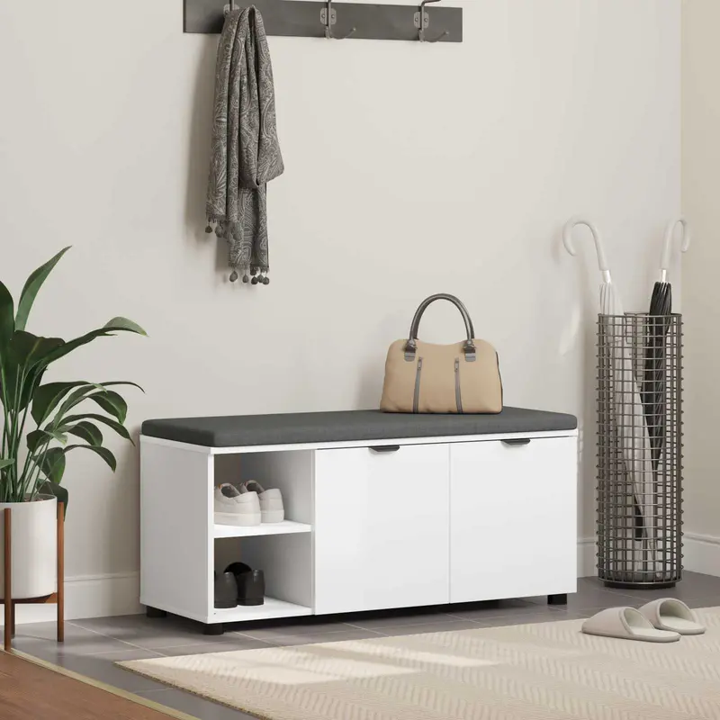 Banco de entrada 100 x 38 x 46 cm Madera Ingenierizada y Tela