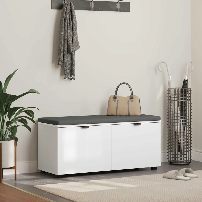 Banco de entrada 100 x 38 x 46 cm Madera Ingenierizada y Tela