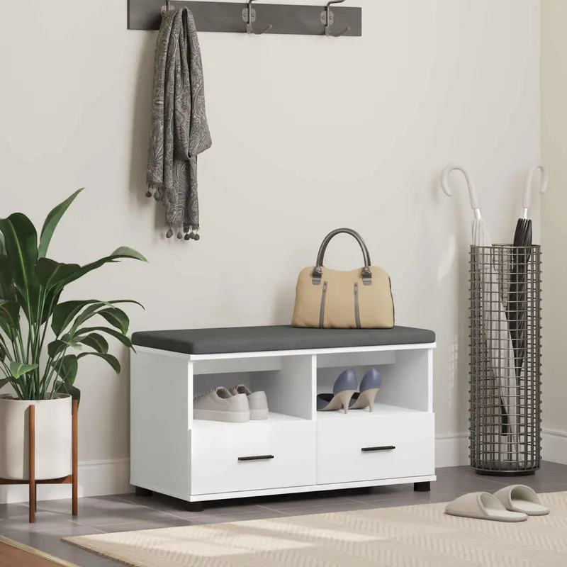 Banco de entrada 80 x 38 x 46 cm Madera Ingenierizada y Tela