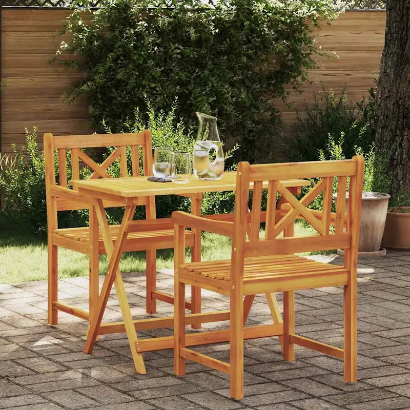 Banco de exterior 2 pcs Natural 56 x 55,5 x 90 cm