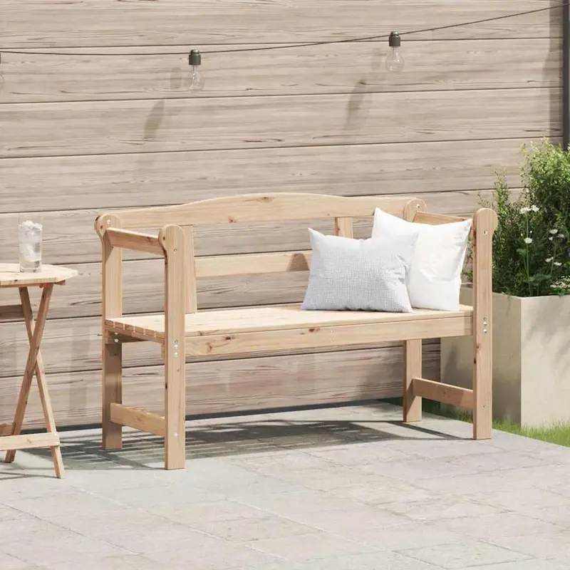 Banco de exterior con almacenamiento Natural 119 x 44 x 76 cm