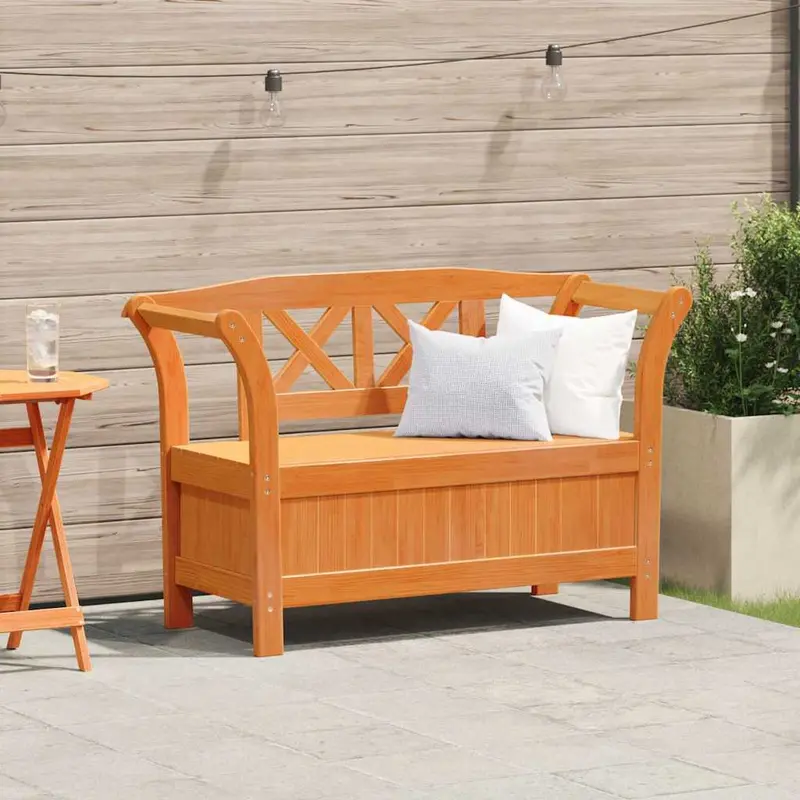 Banco de exterior Marrón 119 x 44 x 76 cm Madera de pino macizo