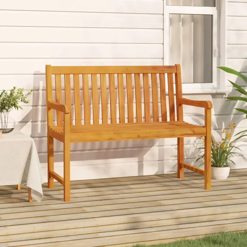 Banco de jardín 110 cm madera maciza acacia