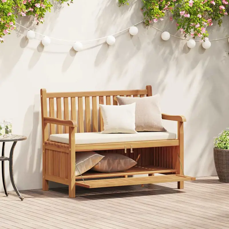 Banco de jardín 114 x 60 x 90 cm Madera de teca maciza