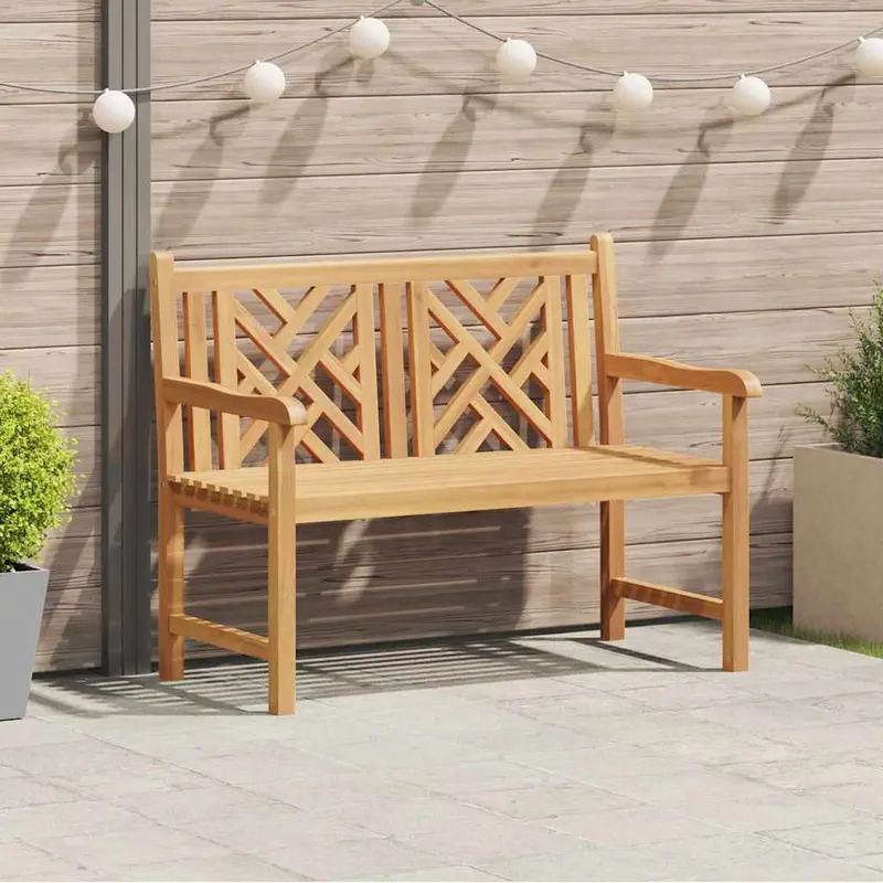 Banco de jardín 114 x 60 x 90 cm Madera de teca maciza