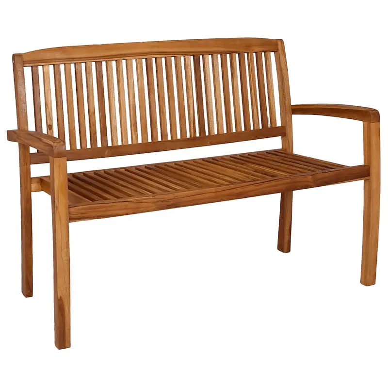 Banco de jardín 2 plazas madera maciza de teca 120 cm