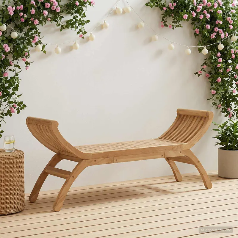 Banco de jardín 2 -Seater 126 cm Madera de teca maciza Natural