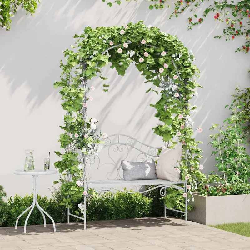 Banco de jardín antiguo 121 x 48 x 200 cm Acero