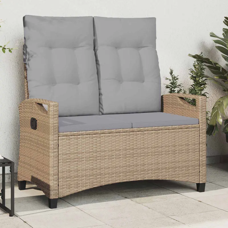 Banco de jardín Beige y Gris Claro 105 x 60 x 112 cm