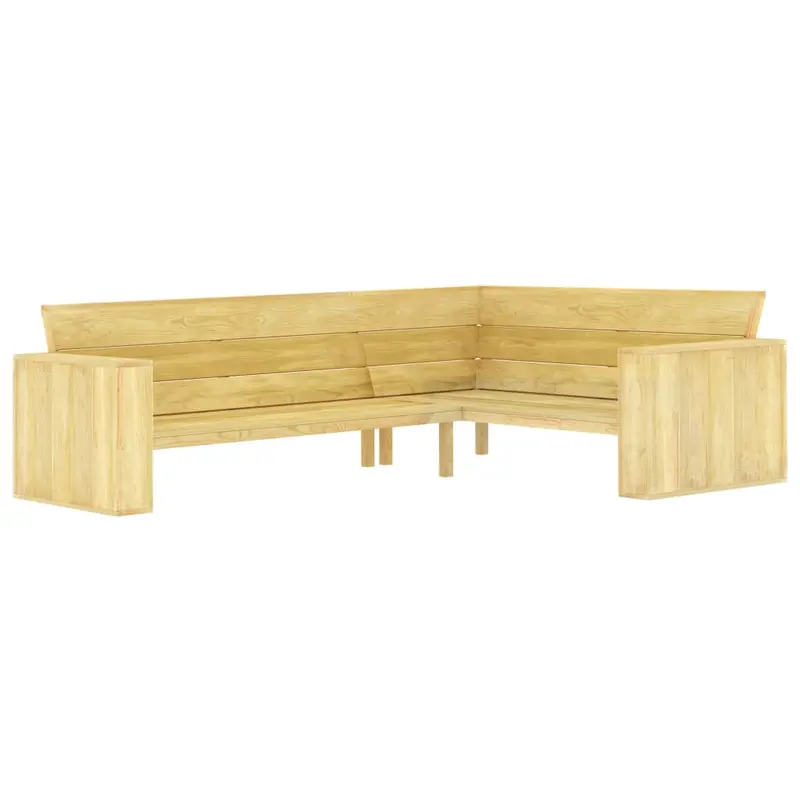 Banco de jardín de madera de pino impregnada 239 cm