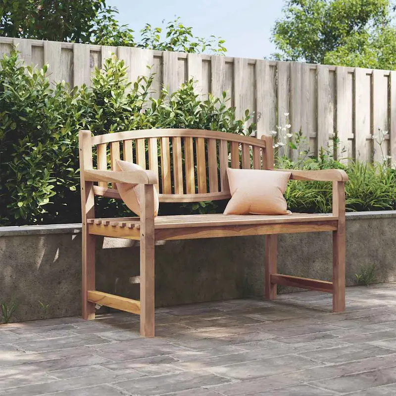 Banco de jardín madera maciza de teca 114x59x87 cm