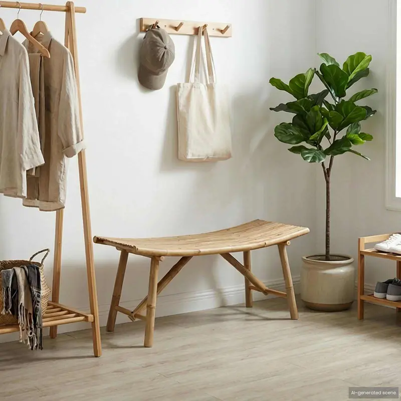 Banco de jardín Natural 110 x 45 x 50 cm Bambú