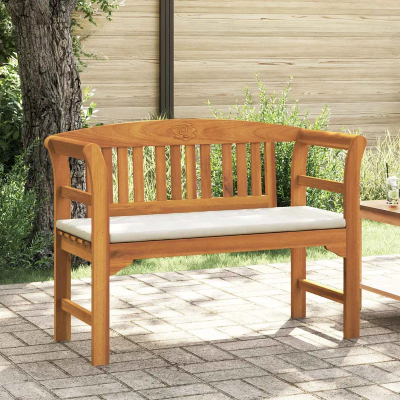 Banco de Rosa Crema 114 x 46 x 82,5 cm Madera de Acacia Sólida