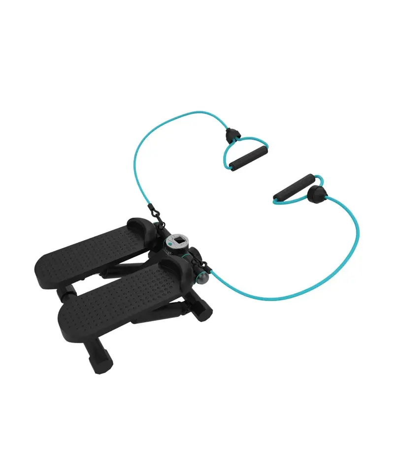 Bandas elásticas Stepper DrumFit StepTrain 1000 con Pantalla LCD resistencia ajustable y Pedales antideslizantes Cecotec