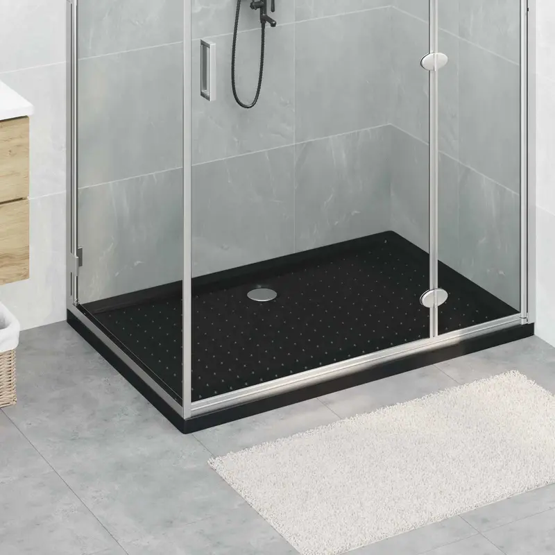 Bandeja Base de Ducha con Puntos Negro 120 x 80 x 4 cm ABS