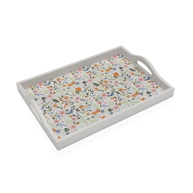 BANDEJA MADERA FLOWERS 34 X 24