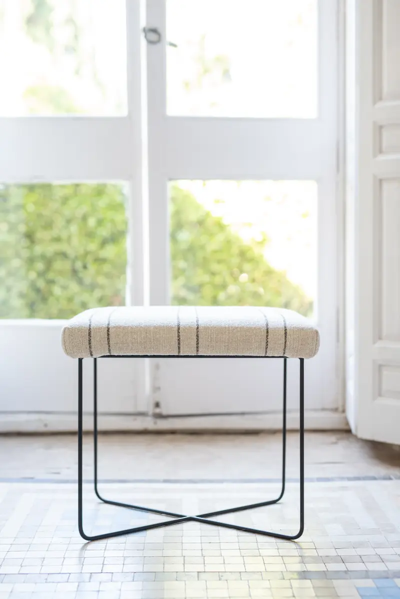 Banqueta Artesana Hierro Raya Sutil