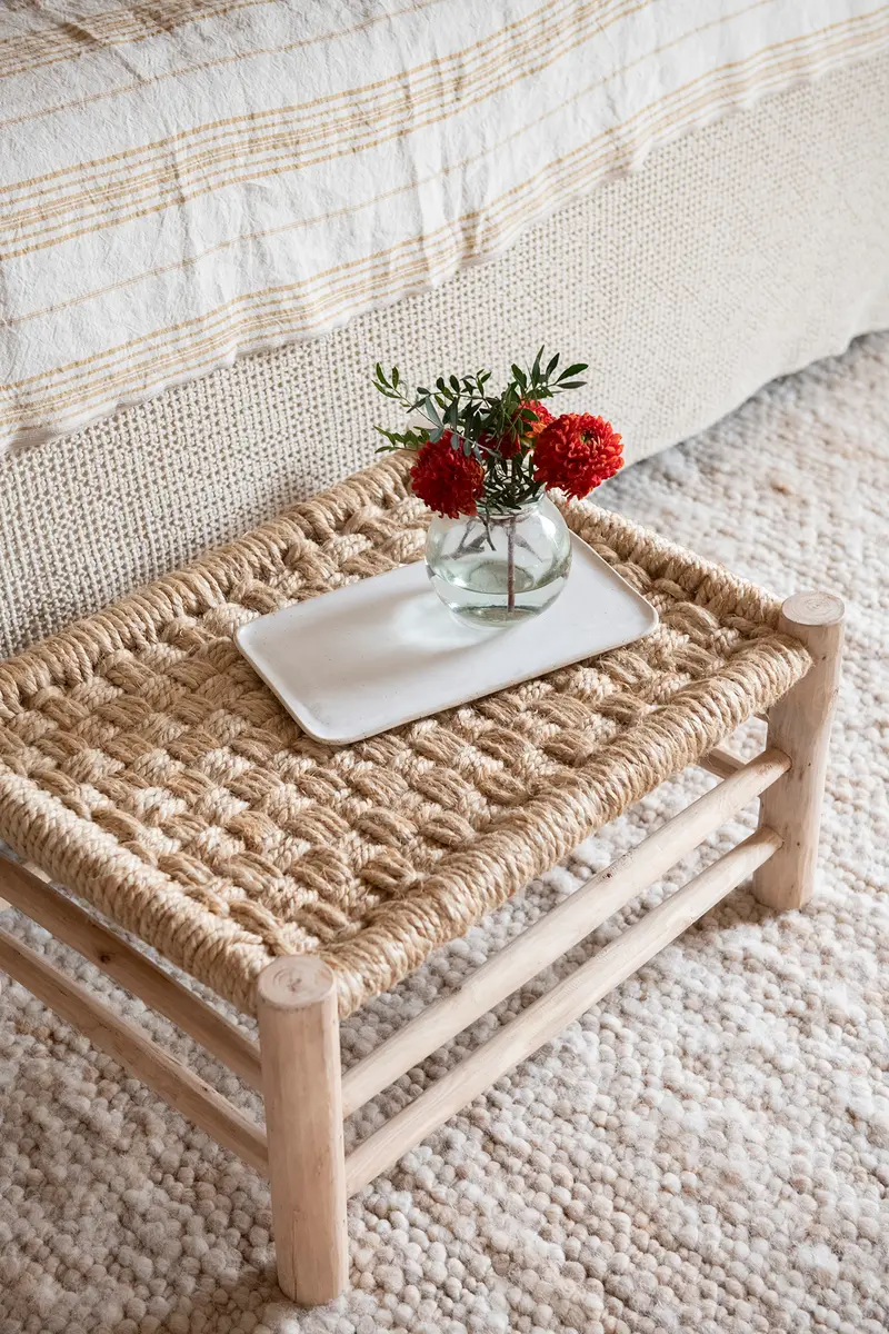 Banqueta Yute Natural & Madera