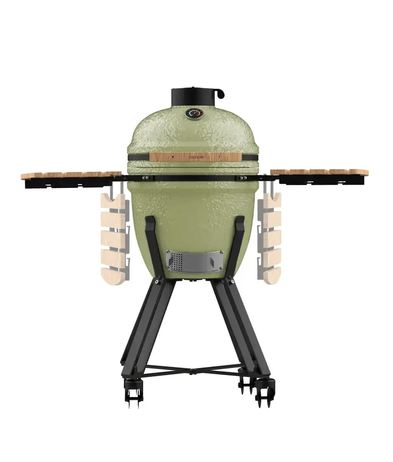 Barbacoa cerámica 46 cm hasta 1000o soporte hierro fundido control aire DragonFire 4600 Kamado Cecotec
