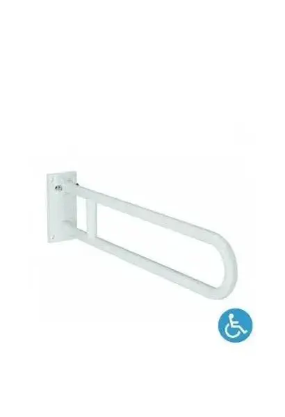 Barra de Apoyo Basculante para Inodoro 75 cm - Hierro Galvanizado Blanco | Unisan