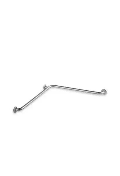 Barra de Apoyo de Esquina WCCARE Unisan - Acero Inoxidable Cromado, 70 cm, 4 Puntos de Fijación