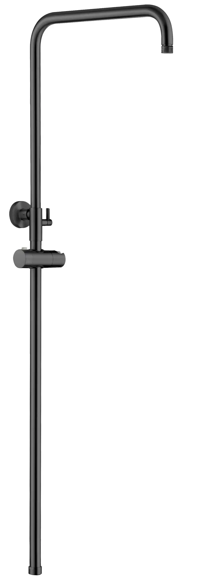 Barra de ducha bañera ajustable 90 a 150 cm negro mate acero inoxidable diseño redondo de Valaz
