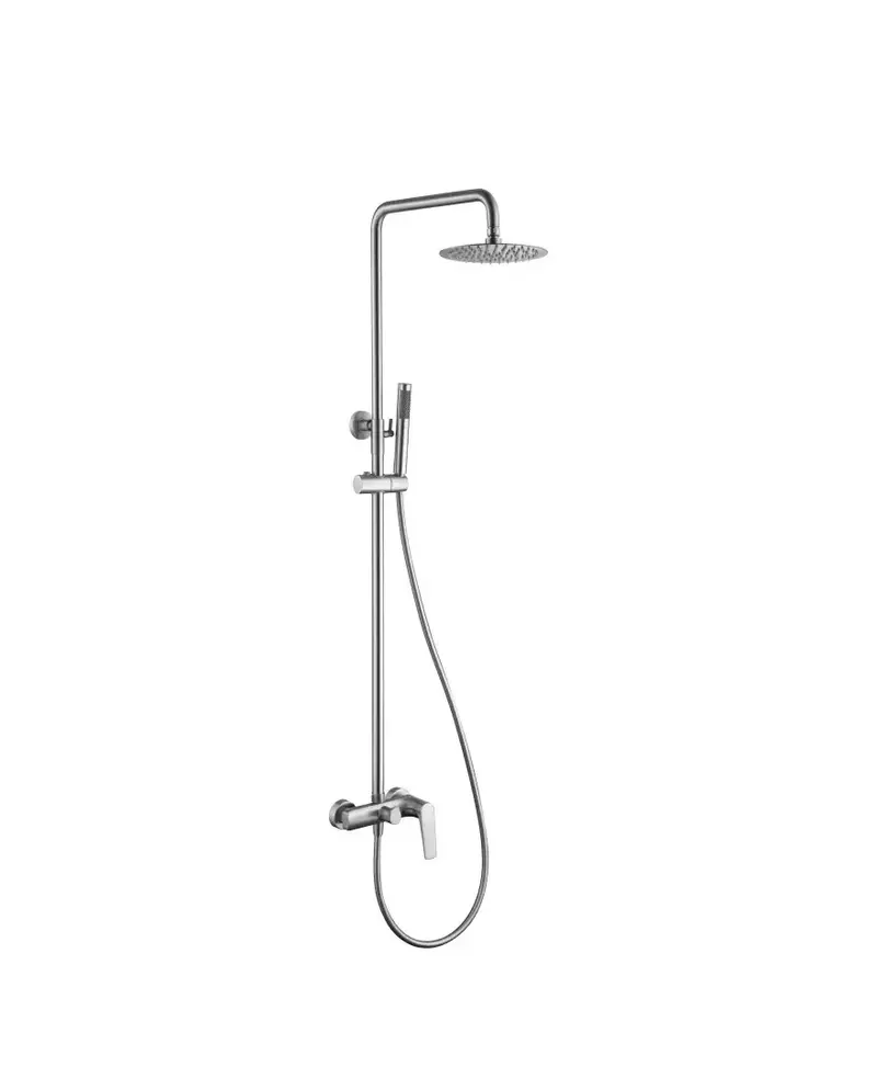 Barra de ducha monomando fabricada en acero inoxidable con acabado satinado Delos de Imex