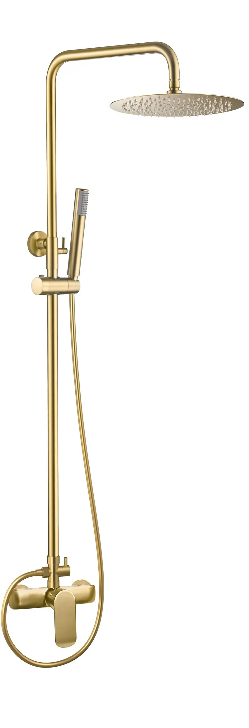 Barra de ducha monomando redonda ajustable hasta 120 cm oro mate con protección PVD Ebro de Valaz