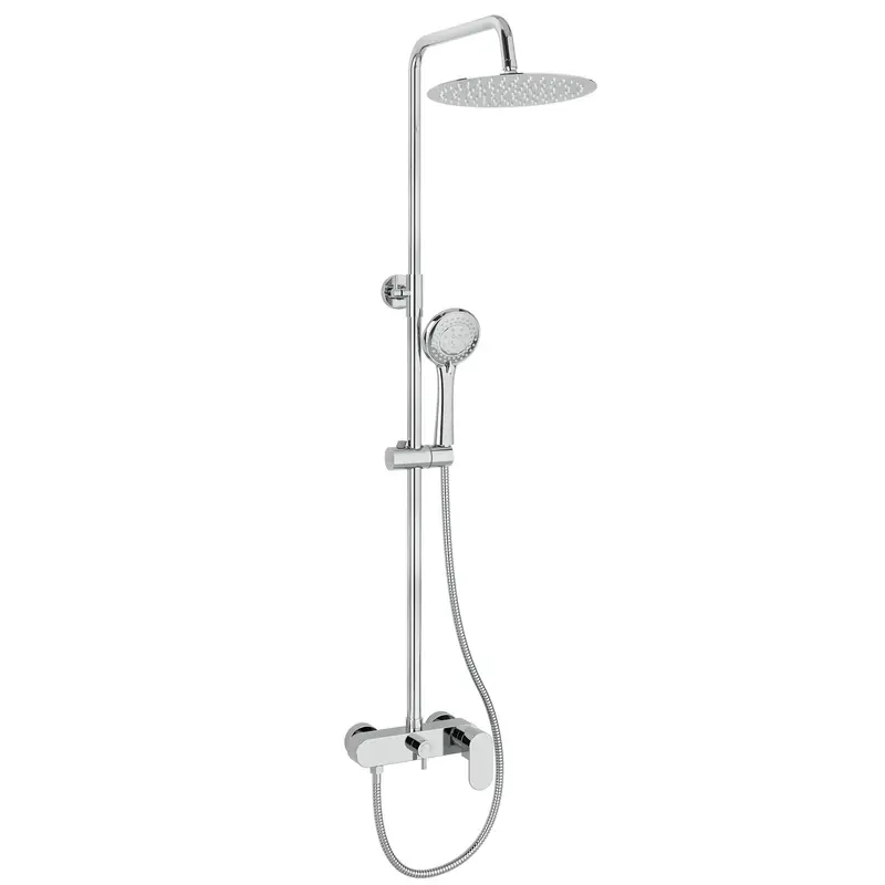 barra de ducha monomando redonda ajustable hasta 150 cm cromada Viar de Valaz