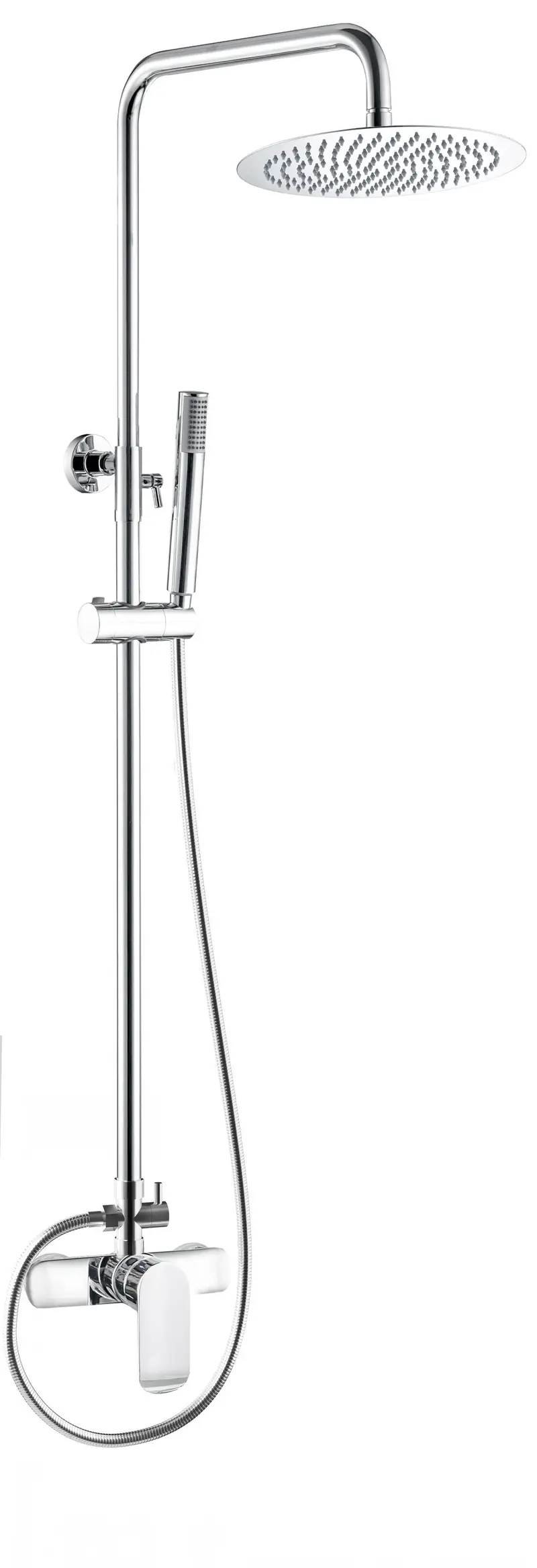 barra de ducha monomando redonda cromada ajustable 80 a 120 cm Turia de Valaz