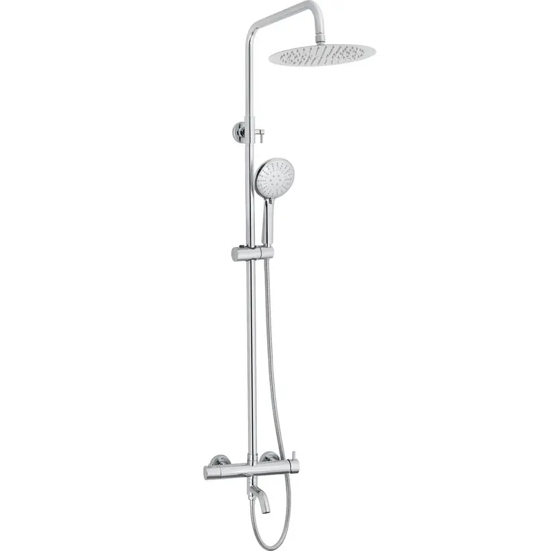Barra de ducha monomando redonda cromada ajustable hasta 150 cm Jabalón de Valaz