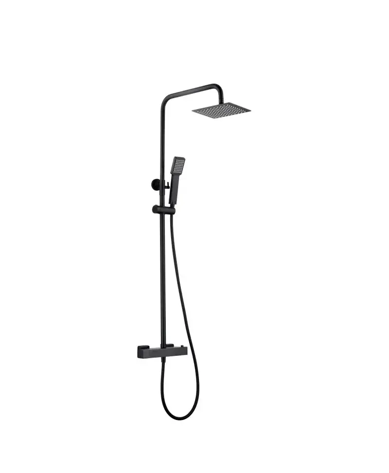 Barra de ducha termostática hecha de acero inoxidable con acabado negro mate Art de Imex