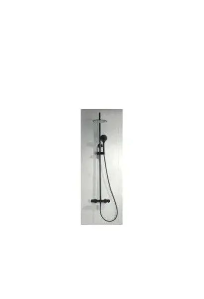 Barra de ducha termostática hecha de acero inoxidable con acabado negro mate Eco-kent de Imex