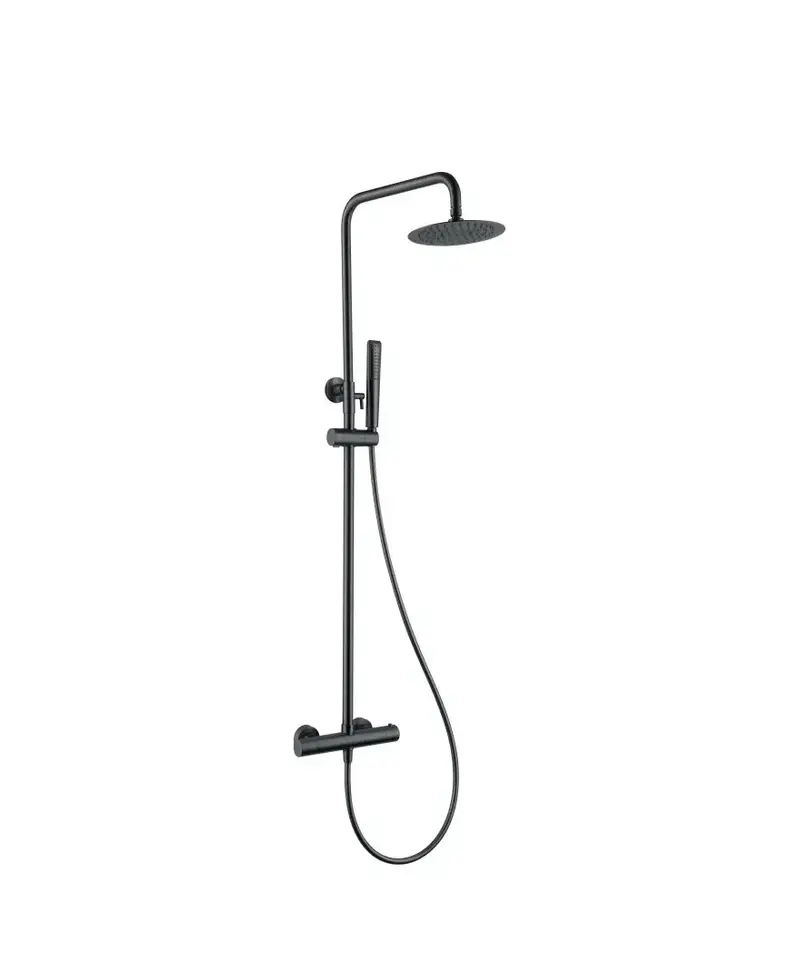 Barra de ducha termostática hecha de acero inoxidable con acabado negro metalizado Napoles de Imex