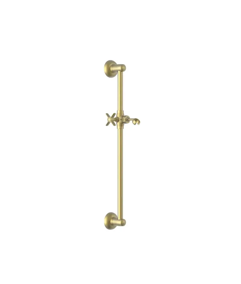 Barra para ducha con soporte deslizante y orientable para ducha de mano en latón viejo mate Tres Clasic Tres