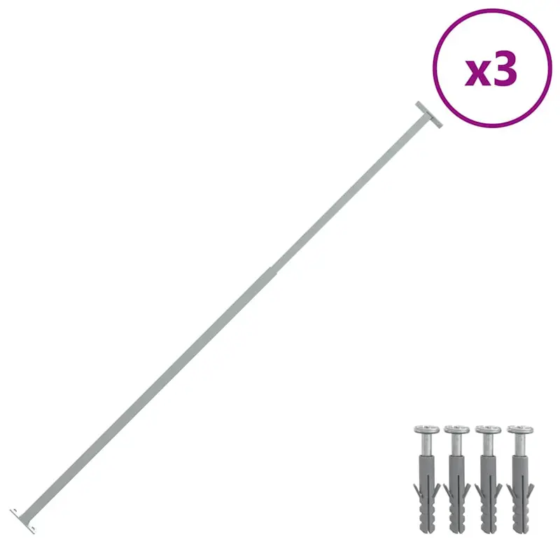 Barras de seguridad ajustables para ventanas 3 uds 710-1200 mm