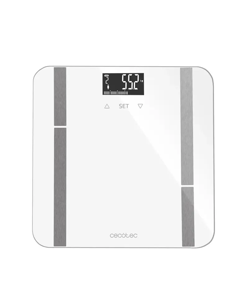 Báscula Digital Inteligente de alta precisión con Pantalla LCD y Cinta métrica Cecotec