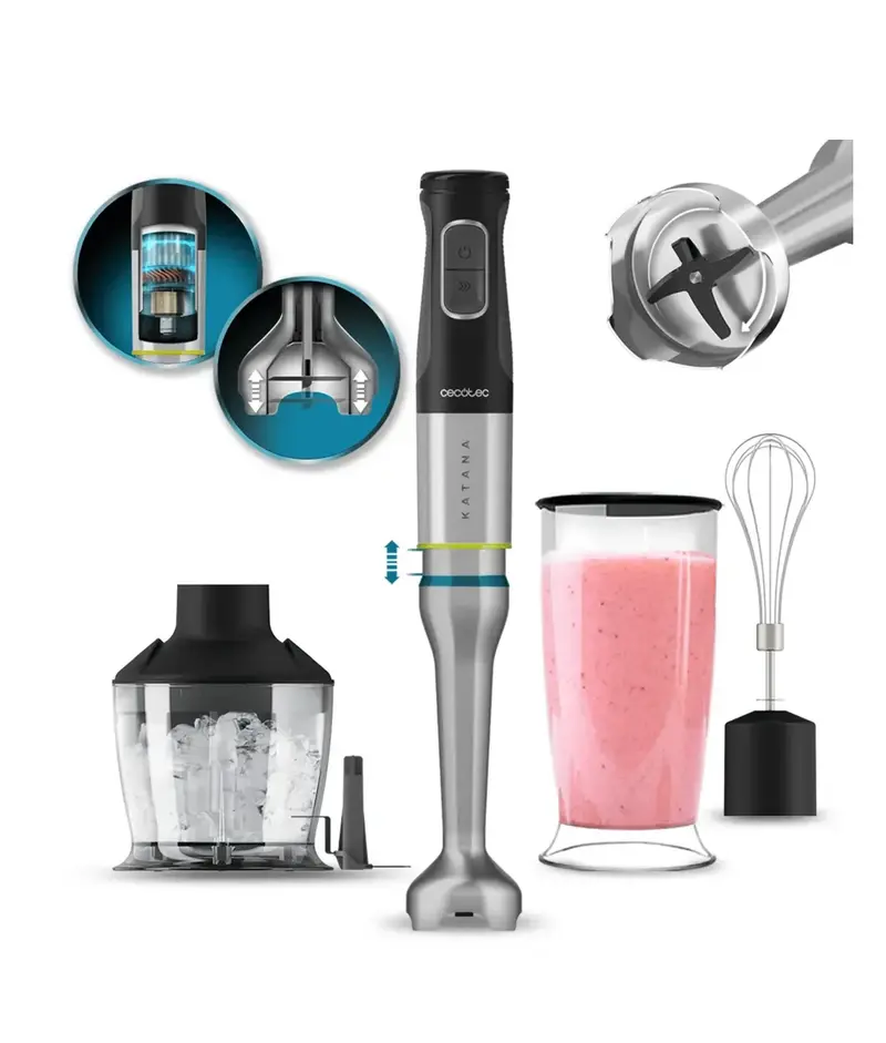 Batidora de Mano de 1500W con Cuchillas de Titanio y Tecnología PerreoMove