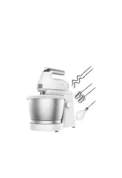 Batidora de varillas de pie de 500 w con bol autogiratorio de acero y 5 velocidades powertwist steel de Cecotec