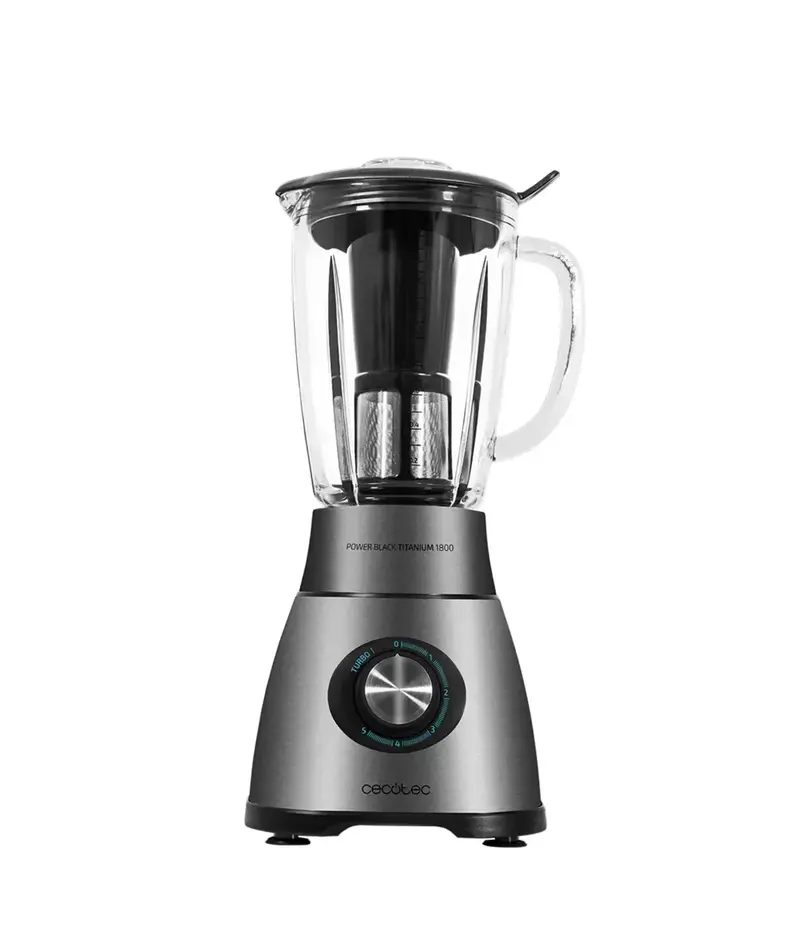 Batidora de Vaso 1800W con Cuchillas de Titanio y Jarra Termorresistente 2,1L de Cecotec